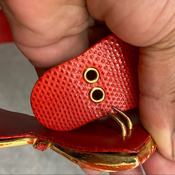 vtg Judith Leiber• Red Karung Bow Belt - Picture 5 of 7